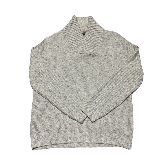 Banana Republic Other - Banana Republic Sweater Mens Large Cream Shawl Recycled Wool Blend Italian Yarn